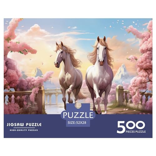 Pferd Puzzles 500 Teile Impossible Puzzle 500 Stück Puzzle Puzzles Für Erwachsene Stress Abbauen Familien-Puzzlespiel Home Dekoration Puzzle Ab 14 Jahren von ARTSDIYS