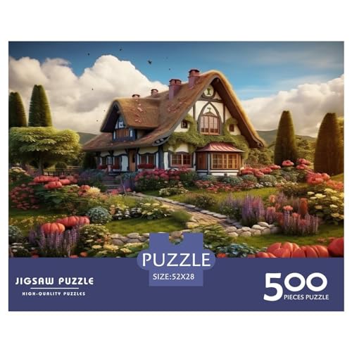 Rustikales Häuschen Puzzles 500 Teile Impossible Puzzle Puzzles 500 Stück Erwachsene Puzzles Geschicklichkeitsspiel Für Die Ganze Familie Puzzle-Geschenk Ab 14 Jahren von ARTSDIYS