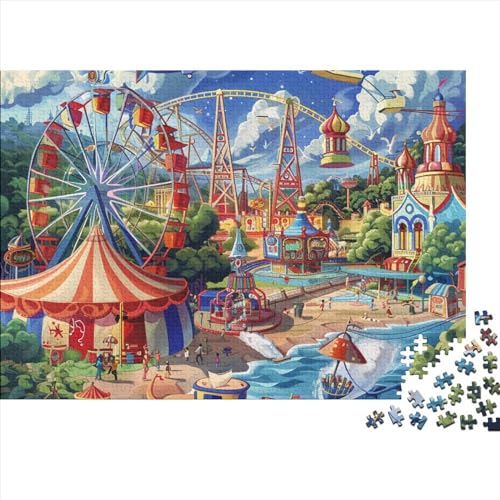 Schloss Vergnügungspark Puzzles 500 Teile Puzzle Kinder Lernspiel 500 Stück Puzzle Puzzle Für Erwachsene Stress Abbauen Familien-Puzzlespiel Puzzle-Geschenk Ab 14 Jahren von ARTSDIYS
