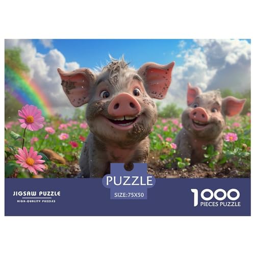 Schwein Puzzles 1000 Teile Impossible Puzzle 1000 Stück Puzzle Erwachsenen Puzzle Geschicklichkeitsspiel Für Die Ganze Familie Spielzeug Geschenk Ab 14 Jahren von ARTSDIYS