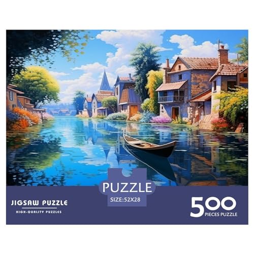 Venedig Kanalansicht 500 Teile Puzzle Herausforderndes Puzzle Puzzles 500 Stück Erwachsenen Puzzle Stress Abbauen Familien-Puzzlespiel Puzzle-Geschenk Ab 14 Jahren von ARTSDIYS