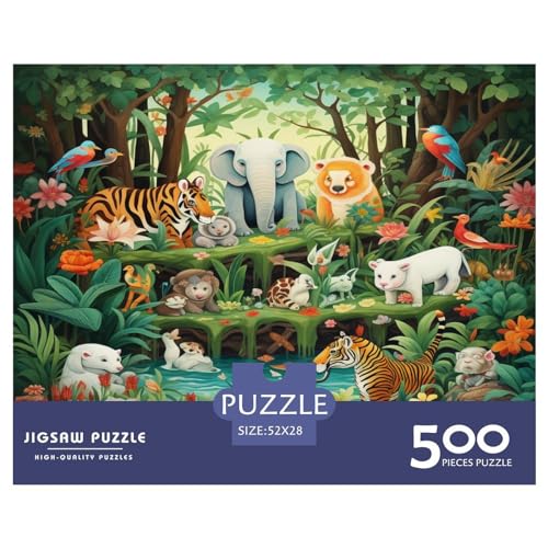 Wald-Tiere Puzzles 500 Teile Klassische Puzzles 500 Stück Puzzle Erwachsene Puzzles Geschicklichkeitsspiel Für Die Ganze Familie Raumdekoration Ab 14 Jahren von ARTSDIYS