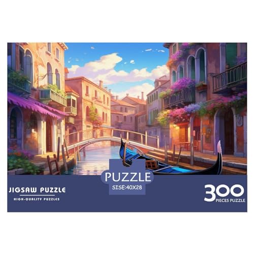 Wasserstadt Venedig Puzzles 300 Teile Puzzle Kinder Lernspiel 300 Stück Puzzles Puzzles Für Erwachsene Teenager Stress Abbauen Familien-Puzzlespiel Puzzle-Geschenk Ab 14 Jahren von ARTSDIYS