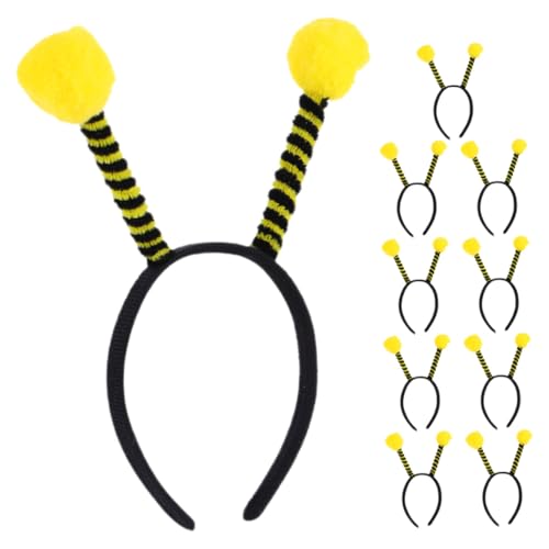 ARTSEWPLY 10 Stück Teiliges Bienen antenne Haarband Schmetterlingsfühlern Weiche Tier pompons Verstellbar Rutschfest für Erwachsene für Halloween Kostüm party und Alltagsschmuck von ARTSEWPLY