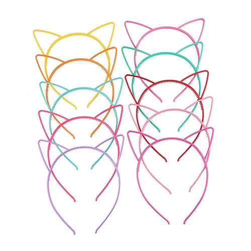 ARTSEWPLY 10Stücke Katzenohren Haarreif Teiliges Süßes Stirnband mit Katzenohren für Partys Halloween Geburtstagsfeiern für Leuchtendes Design Gelb von ARTSEWPLY