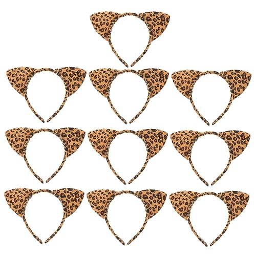ARTSEWPLY Stirnband mit Leopardenmuster Katzenohren Kopfbedeckung Cosplay Stirnband für Damen Weich und Bequem für Halloween und Partys von ARTSEWPLY