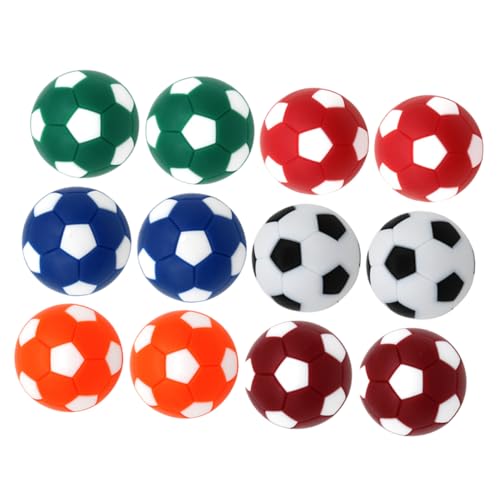 ARTSEWPLY 12 Stück Mini Tischfußball Bälle Ersatzbälle für Tischkicker Kunststoff Spielbälle Farben Grün Weiß Orange Rot Schwarz Dunkelrot für Tischfußballspiele von ARTSEWPLY