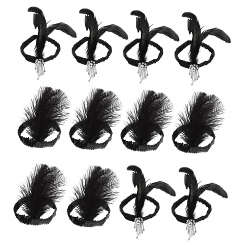 ARTSEWPLY 12 Stück Teiliges Jahre Pailletten Haarbänder mit Perlen und Federn Stilvolle Party Kopfbedeckungen für Damen und Komfortabel Langlebig für Kostüm und Mottopartys ARTSEWPLY 12 Stück Teiliges Jahre Pailletten Haarbänder mit Perlen und Federn Stilvolle Party Kopfbedeckungen für Damen und Komfortabel Langlebig für Kostüm und Mottopartys von ARTSEWPLY