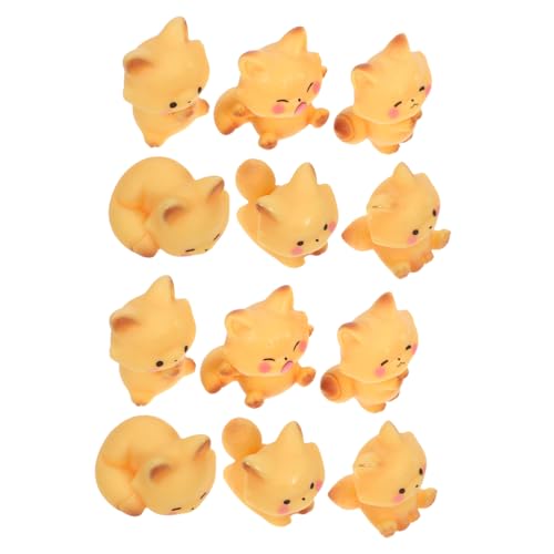 ARTSEWPLY 12 Stück Teiliges Miniatur Fuchs aus Widerstandsfähigem Resin Handgefertigte Tierfiguren für Feengärten Terrarien und DIY Mooslandschaften Kompakte Deko für Schreibtisch und von ARTSEWPLY