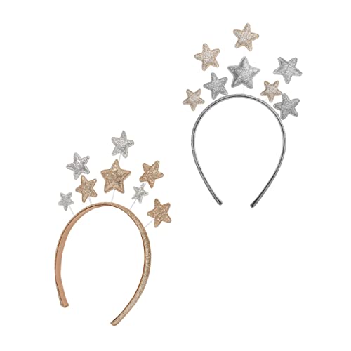 ARTSEWPLY 2 STÜCK Haarreifen mit Fünfzackigem Stern Glitzernde Haarschmuck für Mädchen Robuste Metallstruktur für Partys und Kostüme Gold und Silber ARTSEWPLY 2 STÜCK Haarreifen mit Fünfzackigem Stern Glitzernde Haarschmuck für Mädchen Robuste Metallstruktur für Partys und Kostüme Gold und Silber von ARTSEWPLY
