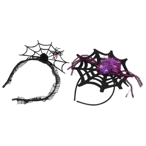 ARTSEWPLY 2 Stück Halloween Spider Web Haarreif mit Realistischem Spinnennetz und Großer Spinne Unisex Kopfband für Kostüm Party Cosplay und Bühnenauftritte und Schwarz ARTSEWPLY 2 Stück Halloween Spider Web Haarreif mit Realistischem Spinnennetz und Großer Spinne Unisex Kopfband für Kostüm Party Cosplay und Bühnenauftritte und Schwarz von ARTSEWPLY