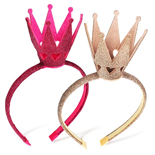 ARTSEWPLY 2 Stück Mädchen Krone Haarreifen mit Glitzer Stylish Headdress für Partys Geburtstage und Feiern Funkelnde Accessoires für Kleine Prinzessinnen von ARTSEWPLY