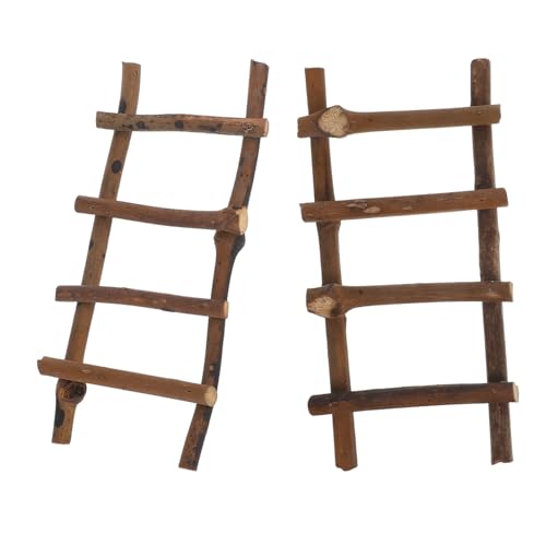 ARTSEWPLY 2 Stück Miniatur Rattan Leiter Leichte Langlebige Miniaturleiter für Mikrolandschaften Vielseitig als Dekoration und Fotorequisite Handgefertigt Charmant für Puppenhaus und von ARTSEWPLY
