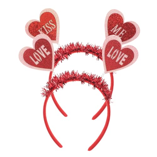 ARTSEWPLY 2 Stück Rotes Teiliges Herz Stirnband Pailletten Haarschmuck für Valentinstag Party Festival Hochzeitsfeier Leichtes Rutschfestes Haarband mit Liebevollem Design für Damen und von ARTSEWPLY