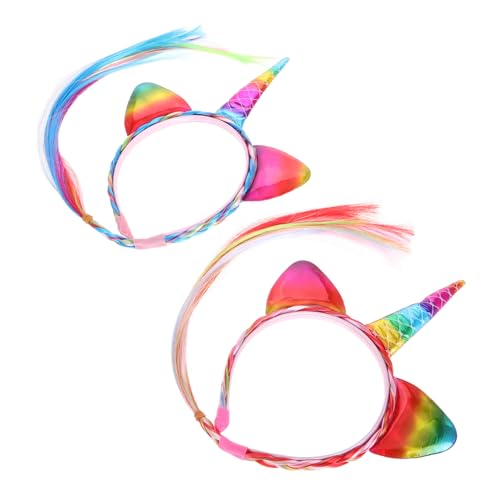 ARTSEWPLY 2 Stück Teiliges Einhorn haarreif Bunten Haarsträhnen Zauberhaftes Einhorn kostümzubehör für Mädchen für Geburtstagsfeiern Halloween Karneval ARTSEWPLY 2 Stück Teiliges Einhorn haarreif Bunten Haarsträhnen Zauberhaftes Einhorn kostümzubehör für Mädchen für Geburtstagsfeiern Halloween Karneval von ARTSEWPLY