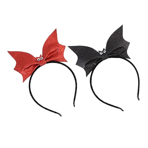 ARTSEWPLY 2 Stück Teiliges Halloween Fledermaus Haarband Komfortabel und Rutschfest Langlebiges Material für Party Cosplay Bühne und Fotoshooting Schwarz und Rot für Festliche ARTSEWPLY 2 Stück Teiliges Halloween Fledermaus Haarband Komfortabel und Rutschfest Langlebiges Material für Party Cosplay Bühne und Fotoshooting Schwarz und Rot für Festliche von ARTSEWPLY