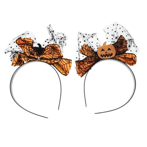 ARTSEWPLY 2 Stück Teiliges Halloween Haarband mit Kürbis und Geisterdesign Dekorative Party Haarreifen Langlebig Farbenfroh für Kostüm und Karnevalspartys Besonderer Festtagskopfschmuck von ARTSEWPLY