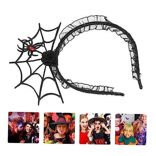 ARTSEWPLY 2 Stück Teiliges Halloween Haarreif mit Kreativem Spinnennetz Design Schwarzer Kopfschmuck für Party Kostüm und Foto Geeignet für Freunde und Familien Auffälliges Accessoire von ARTSEWPLY