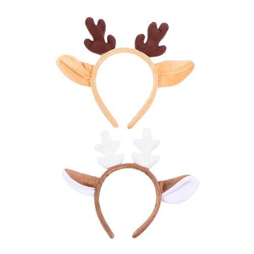 ARTSEWPLY 2 Stück Weihnachts Haarreif für Flexibles und Langlebiges Rentier Geweih Stirnband für Weihnachtsfeiern Karneval und Kostümpartys Süßes Haarschmuck für Junge Mädchen von ARTSEWPLY