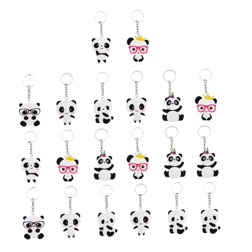 ARTSEWPLY 20 Stück Panda Schlüsselanhänger aus Langlebigem PVC Niedliche Taschen Deko Leichter Kreativer Glücksbringer Vielseitiger Schlüsselanhänger für Alltag und Geschenke von ARTSEWPLY