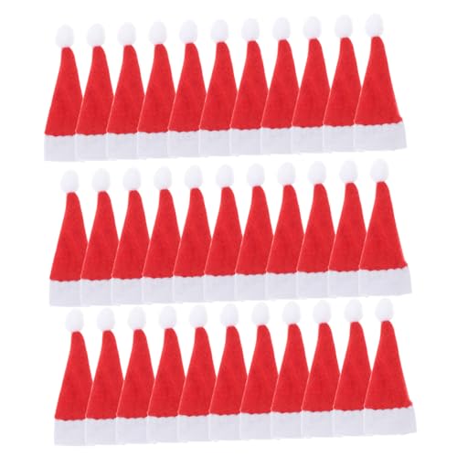 ARTSEWPLY 24 Stck. Mini Weihnachtsmützen Miniatur Hüte für Lollipops und DIY Weihnachtsdeko Leichte Kompakte Mini Hüte für Festliche Bastelprojekte Party und Tischdekoration von ARTSEWPLY