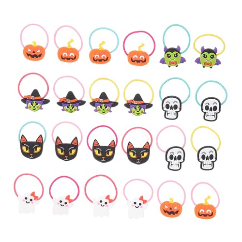 ARTSEWPLY 24 Stück Teiliges Halloween Haargummi Feine Elastische Haarbänder mit Fledermaus und Motiv Für Ponytail und Haarstyling Geeignet für Damen von ARTSEWPLY
