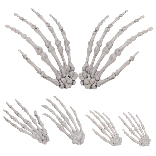ARTSEWPLY 3 Paare Skelett Hand Ornamente Halloween Deko Gruselige Requisiten für Spukhaus Secret Bar Party Dekoration Knochenhand Modell Zubehör von ARTSEWPLY