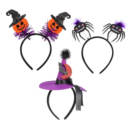 ARTSEWPLY 3 Party-stirnband Lustige Stirnbänder Dame Partystirnband -stirnband Fälschung Halloween-stirnbänder Für Erwachsene Halloween -dekorationen Hexen Spitze Sie Plastik von ARTSEWPLY