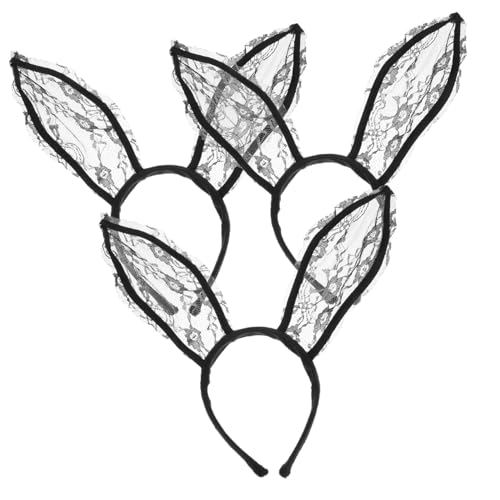 ARTSEWPLY 3 Stück Spitzen Hasenohren Haarreif Teiliges Zartes Stirnband für Erwachsene Niedliche Party Haarbänder Kreative Kostüm Accessoires mit Bequemem Sitz für Karneval und von ARTSEWPLY