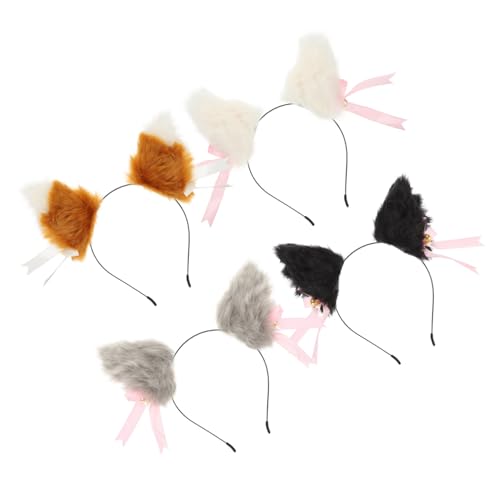 ARTSEWPLY 4 Paare Mädchen Plüsch Haarklammern mit Katzenohren und Glöckchen Süße Haaraccessoires für Cosplay und Partys für Halloween und Maskeraden von ARTSEWPLY