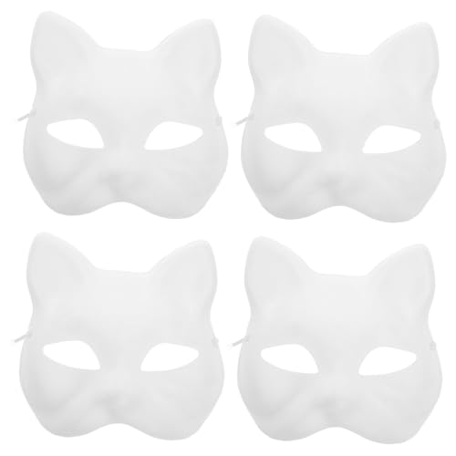 ARTSEWPLY 4 Stück DIY Katzenmasken aus Leichtem Pappmaché Leere Bemalbare Masken für Fasching Halloween Kostümparty Bequeme Glatte Oberfläche zum Selbergestalten bei Maskenbällen und Cosplay ARTSEWPLY 4 Stück DIY Katzenmasken aus Leichtem Pappmaché Leere Bemalbare Masken für Fasching Halloween Kostümparty Bequeme Glatte Oberfläche zum Selbergestalten bei Maskenbällen und Cosplay von ARTSEWPLY