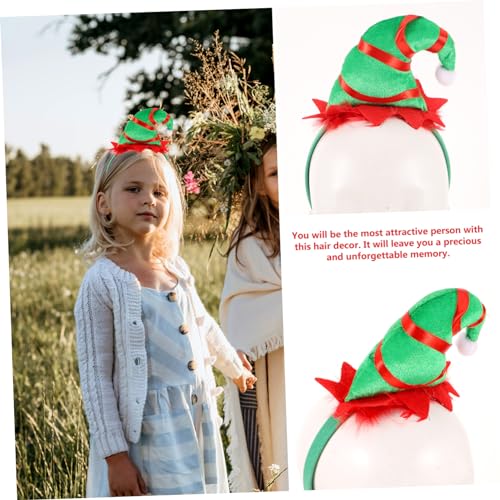 ARTSEWPLY 4 Stück Teiliges Weihnachts Elfen Haarreifen Haarband Weiche Stoffmütze Rot Grün Schleifen Glocken Geeignet Weihnachtsfeier Fasching Karneval Kostüm Zubehör von ARTSEWPLY