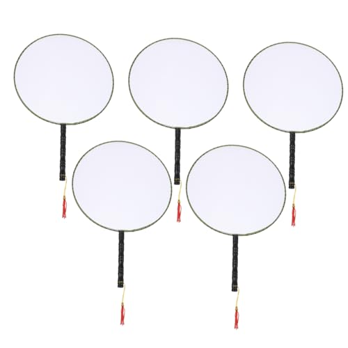 ARTSEWPLY 5 Stück Graffiti Gemalter Fächer Für Kunstmalerei Leere Malerei Handfächer Handfächer DIY Handgefertigte Malerei Zeichenfächer Blanker Fächer Kunstmalerei Fächer Aus von ARTSEWPLY