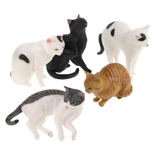 ARTSEWPLY 5 Stück Realistische Katzenfigurenset Teilig Kinderfreundlich Farbenfroh Lebensecht Kätzchen Simulation für Jungen Mädchen Katzenliebhaber Kuchen Dekoration von ARTSEWPLY