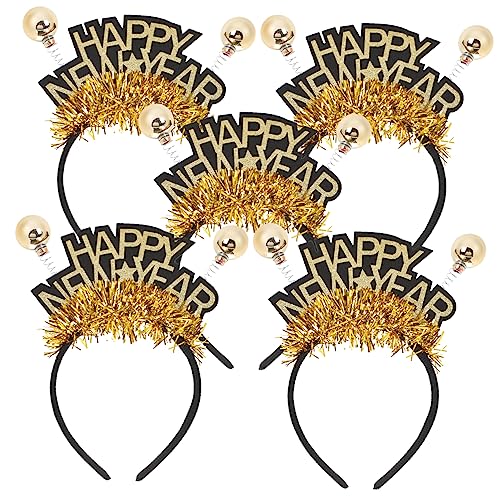 ARTSEWPLY 5 Stück Teiliges Neujahrs Haarband mit Glitzer Design Festliche Haarschmuck für Partys und Fotos Stilvolle Deko Accessoires für Erwachsene von ARTSEWPLY