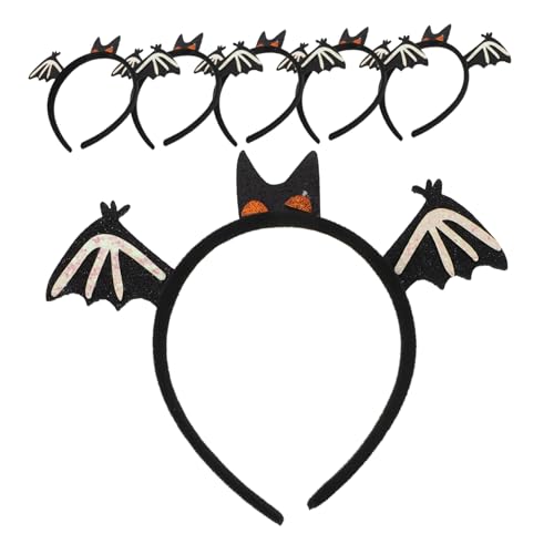 ARTSEWPLY 6 Stück Halloween Haarreif mit Glitzer Bat Flügeln Leichter Bat Headband für Frauen Vielseitiges Cosplay Haarband für Party Foto Requisiten und Festliche Kostüm Accessoires von ARTSEWPLY