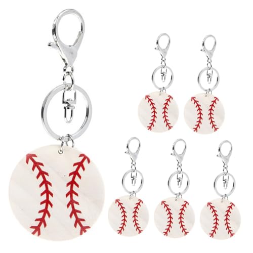 ARTSEWPLY 6 Stück Teiliges Baseball Schlüsselanhänger für Frauen Sportliche Taschenanhänger Baseball Partygeschenke und Praktische Alltagsaccessoires von ARTSEWPLY
