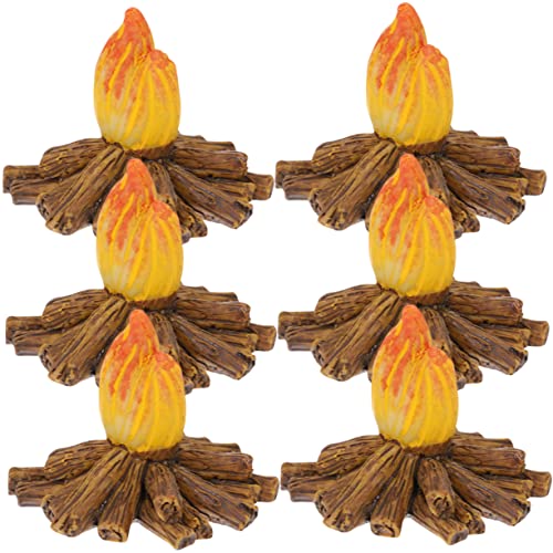 ARTSEWPLY 6 Stück Teiliges Miniatur Modell aus Resin Künstliche Flammen Dekoration für Mikro Landschaft Puppenhaus Zubehör Fake Bonfire Party Supplies für Garten und DIY von ARTSEWPLY