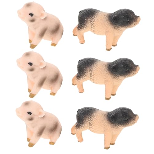 ARTSEWPLY 6stücke Miniatur-schweinestatue Als Tierspielzeug Feengarten-Accessoire Für Mikro-landschaftsdekor Tortenaufsatz Und Bastelprojekte von ARTSEWPLY