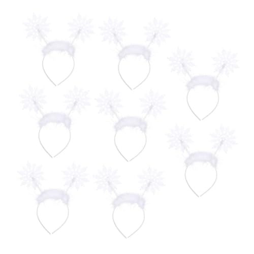 ARTSEWPLY 8 Stück Teiliges Xmas Haarreif mit Dekorativen Schneeflocken Weiß für Weihnachtsfeier Festlicher Haarschmuck Vielseitig Einsetzbar Bequem und Langlebig von ARTSEWPLY