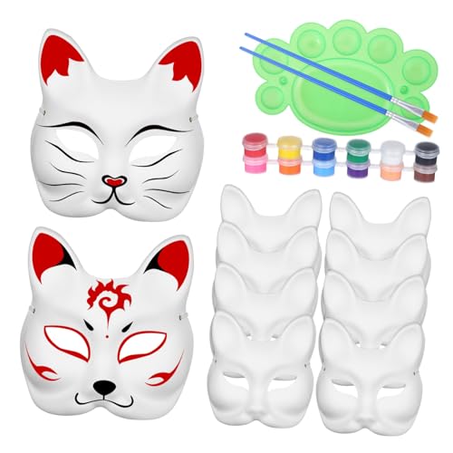 ARTSEWPLY DIY Fox Mask Teiliges Papiermasken Bastelset mit Farben Acrylfarben und Pinseln Leichte Tiermasken zum Bemalen für Halloween Kostüm Karneval Party ARTSEWPLY DIY Fox Mask Teiliges Papiermasken Bastelset mit Farben Acrylfarben und Pinseln Leichte Tiermasken zum Bemalen für Halloween Kostüm Karneval Party von ARTSEWPLY