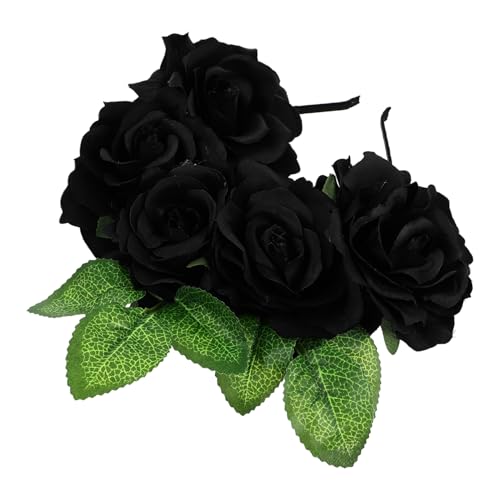 ARTSEWPLY Eleganter Rosen Blumen Haarreif Halloween Haarschmuck Kunstrosen Stirnband für Damen Party Hochzeit Kostüm ARTSEWPLY Eleganter Rosen Blumen Haarreif Halloween Haarschmuck Kunstrosen Stirnband für Damen Party Hochzeit Kostüm von ARTSEWPLY