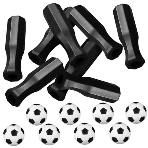 ARTSEWPLY Ergonomische Tischfußball Griffe Teiliges mit Kunststoff Fußbällen rutschfeste Foosball Ersatzteile für Tischkicker Spiel Zubehör Einfache Montage Langlebig und Vielseitig von ARTSEWPLY