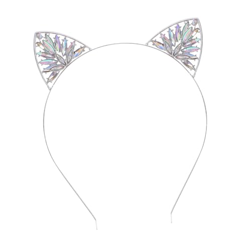 ARTSEWPLY Glitzernder Katzenohren Haarreif mit Strasssteinen Robuster Legierungs Kopfschmuck für Damen Vielseitig für Halloween Cosplay und Alltag Schimmerndes Accessoire für Partys und von ARTSEWPLY