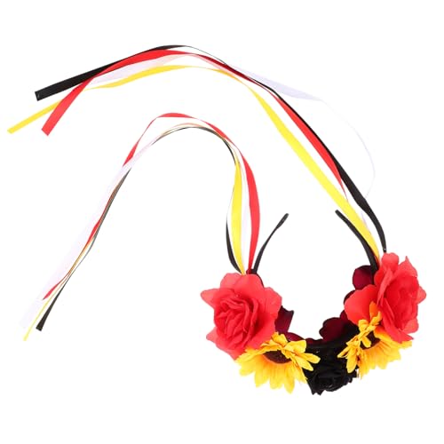 ARTSEWPLY Halloween Blumen Stirnband mit Rosen und Pfingstrosen Dekoratives Haaraccessoire mit Ribbons für Damen und Mädchen für Feste und Feiern von ARTSEWPLY