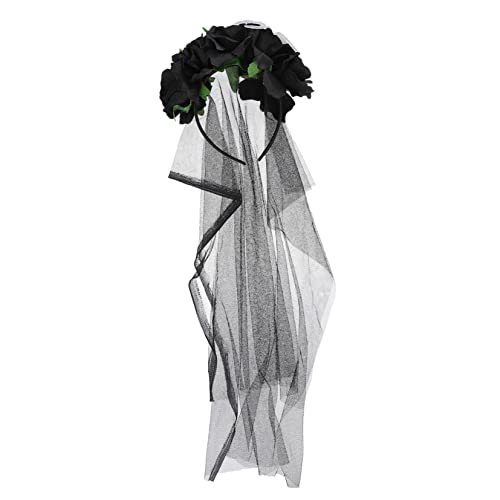 ARTSEWPLY Halloween Haarreif mit Spinnen und Blumenverzierung Langer Netzschleier Kostüm Accessoire für Partys und Fotografie von ARTSEWPLY