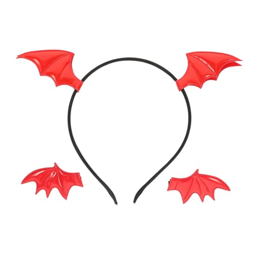 ARTSEWPLY Halloween Haarschmuck Teilig mit Roten Fledermausflügeln Haarreifen und Haarklammern für Party und Cosplay Festliches Kopfband Dekorationskit ARTSEWPLY Halloween Haarschmuck Teilig mit Roten Fledermausflügeln Haarreifen und Haarklammern für Party und Cosplay Festliches Kopfband Dekorationskit von ARTSEWPLY