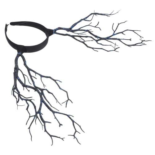 ARTSEWPLY Halloween Party Kopfschmuck Hörner Stirnband Branch Headdress Cosplay Head Accessory für Fotoshootings und Kostüme Einzigartiges Design Kopfverletzung Blau von ARTSEWPLY