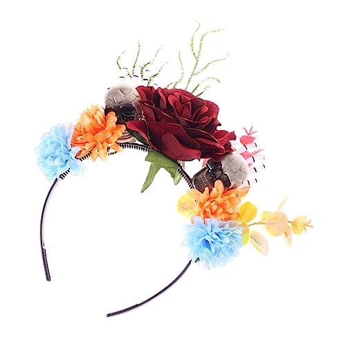 ARTSEWPLY Halloween Schädel Blumen Haarreif Langlebiger Skull Skeleton Kopfschmuck für Damen und Mädchen Komfortabel zu Tragen für Halloween und Maskenfest Partys von ARTSEWPLY