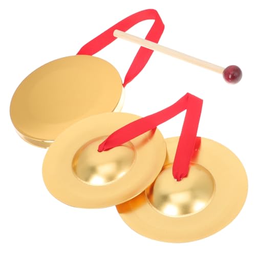 ARTSEWPLY Handheld Percussion Bells Portables Metall-gong und Becken Klarer Klang Kindgerechtes Schlaginstrument Sensorisches für Ab Jahren Bühnenzubehör Partyzubehör von ARTSEWPLY
